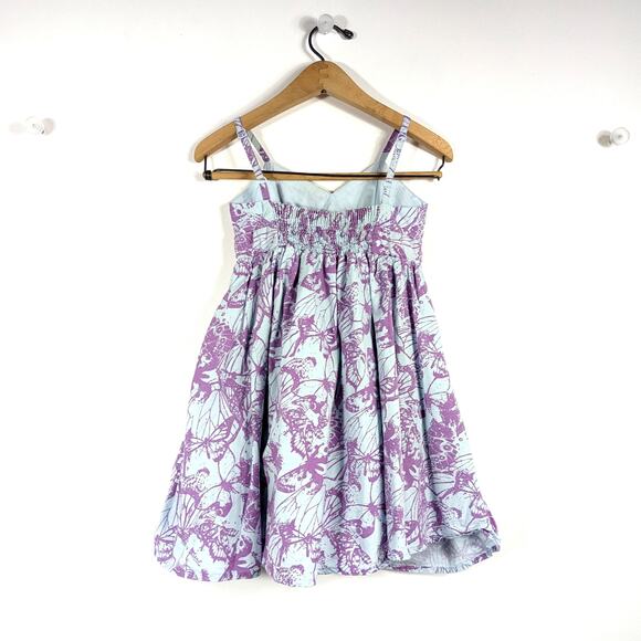 Garnet Hill Dress Girls Size 6 Purple Butterfly Sundress Strappy - Picture 5 of 8